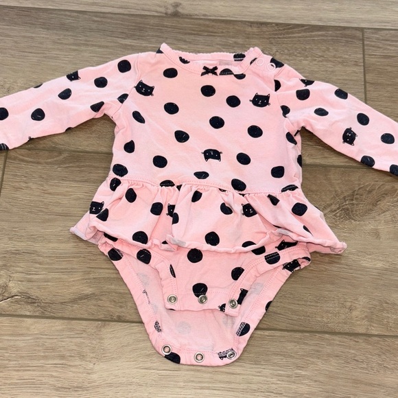 Carter's Other - Carter's Pink and Black Polka Dot Bodysuit size 3 months
